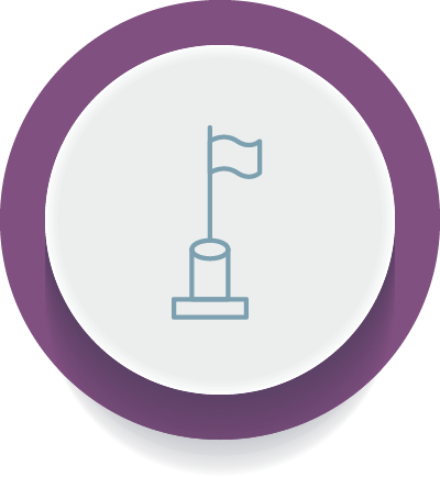 Tenant Association round purple icon. Features a flag icon.