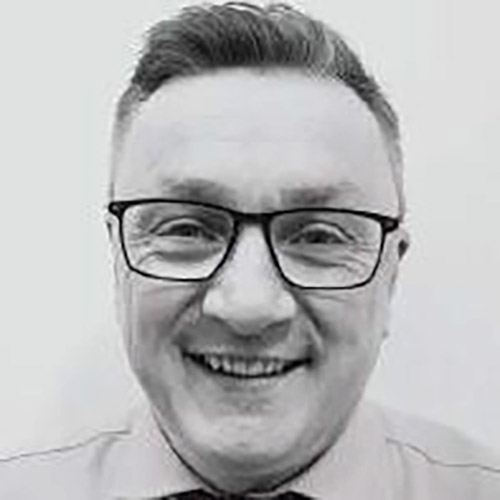 Black and white image of Board Member Chris White