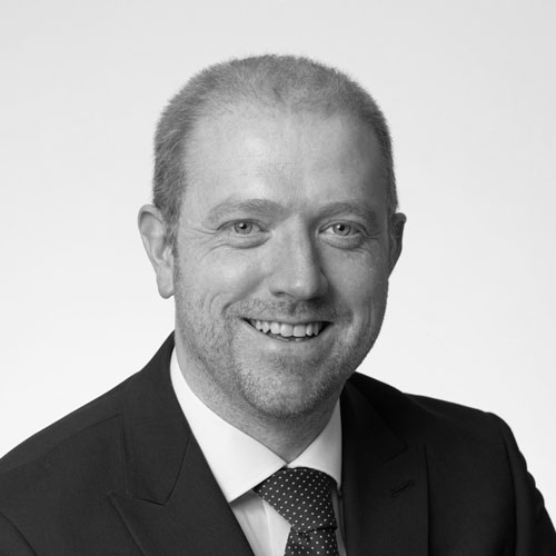Black and white image of Development Manager Chris White