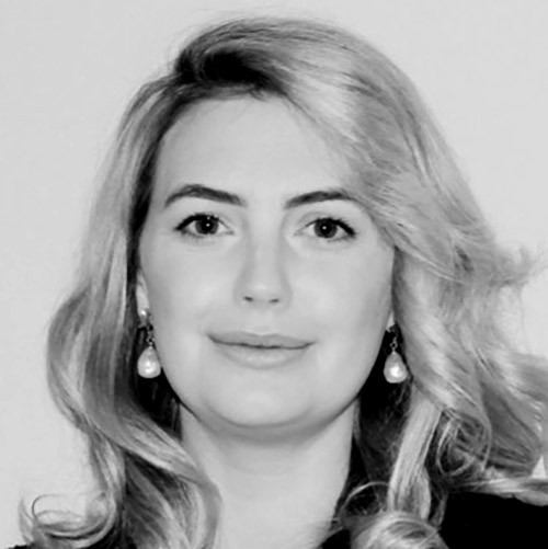 Black and white image of External Member of the board Amanda Snee