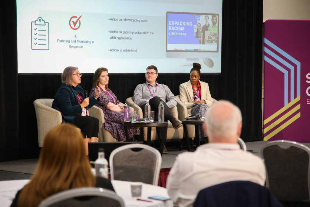 Marie Corr (Project Coordinator) and Adam Gannon (Customer Experience Manager) presented alongside partners Clúid and Respond, describing the journey of our jointly funded ‘Quality in Our Diversity’ initiative.